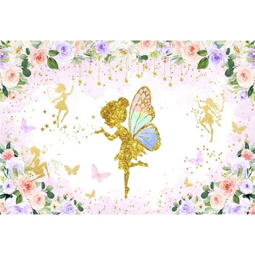 Fondo fotográfico floral rosa y dorado 7x5 ft miniatura 4