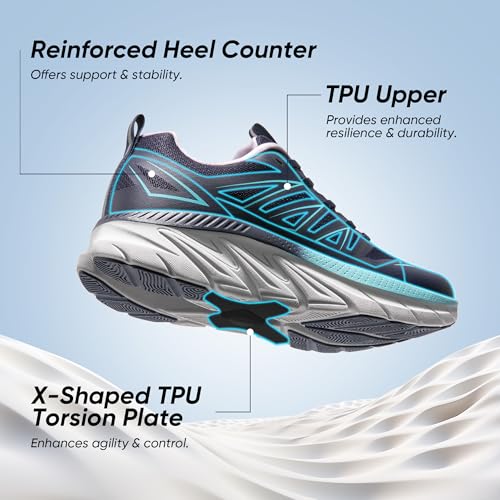 NORTIV 8 Women's Walking Shoes Running ActiveSwift Comfortable Tennis Breathable Non Slip Athletic Gym Workout Cross Training Sneakers.,Size 7.5,Blue,SNWS246W