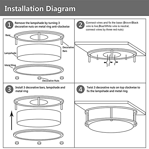 Dllt 30W Modern Dimmable Led Flush Mount Ceiling Light Fixture With Remote-13.31 Inch Round Close To Ceiling Lights For Living Room/Kitchen/Bedroom/Dining Room, 3000K-6000K 3 Light Color Changeable #TOP5