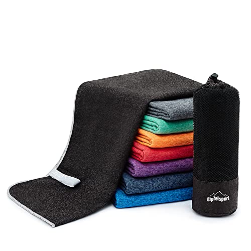 Microfibre Towel Set for Sauna Fitness, Sports, Beach Towel, Sports Towel, Anthracite Brush M: 110 x 50 cm