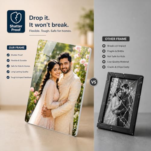Image of Personalized Photo Frame for Wall | Custom Anniversary & Birthday Gift | HD Glossy, Waterproof 15mm MDF /WPC | A4, A3, Big Sizes (8x11 Portrait)