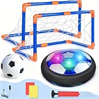 lenbest Kids Football Set - Rechargeable Air Football with Goals, Cards & Whistle - Toys for Boys aged 3-10