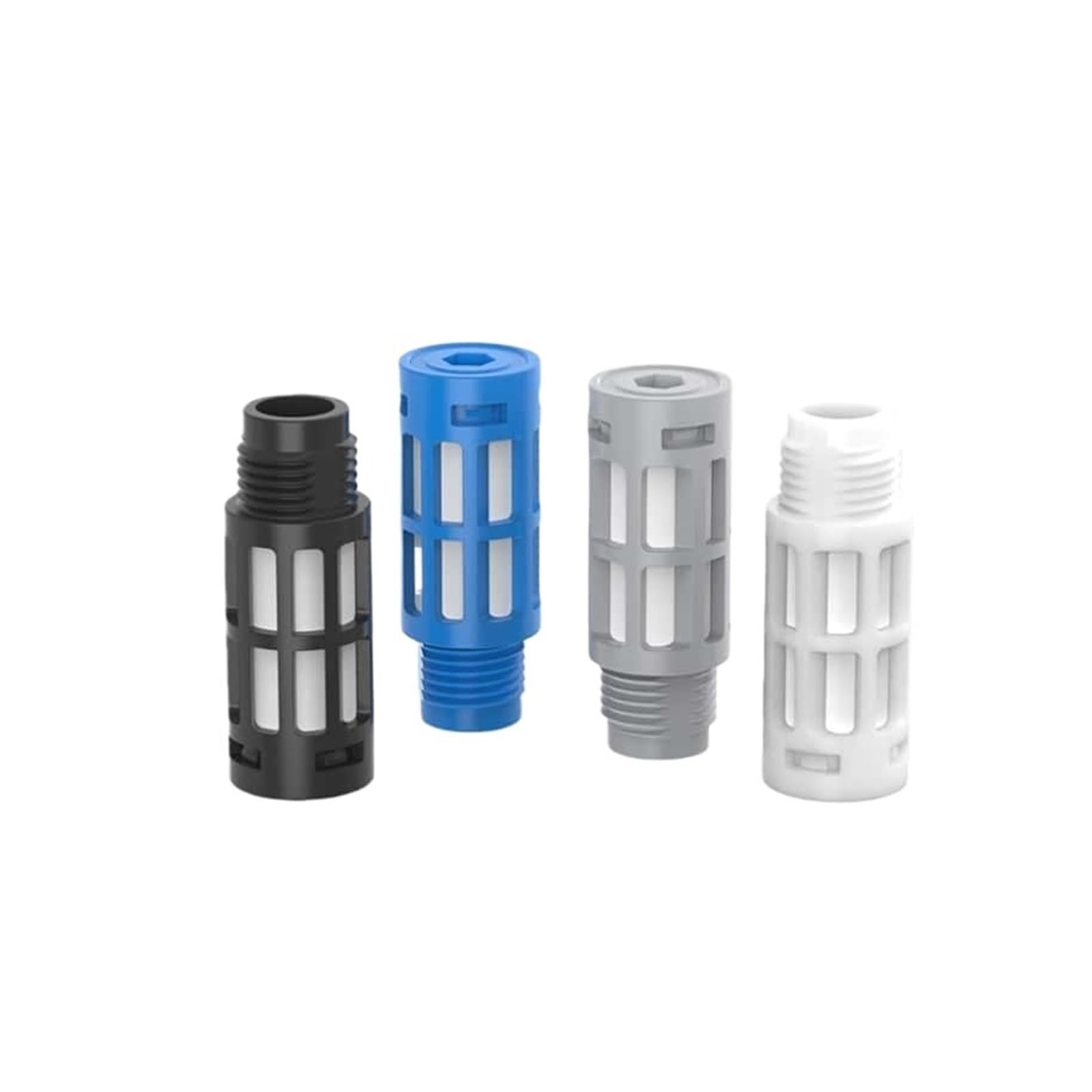 Silenziatore pneumatico Aria e filtro silenziosi in plastica, | Filettatura maschio 1/8" 1/4" 3/8" 1/2", for sistemi(PSL-3I4,BLACK 10PC)