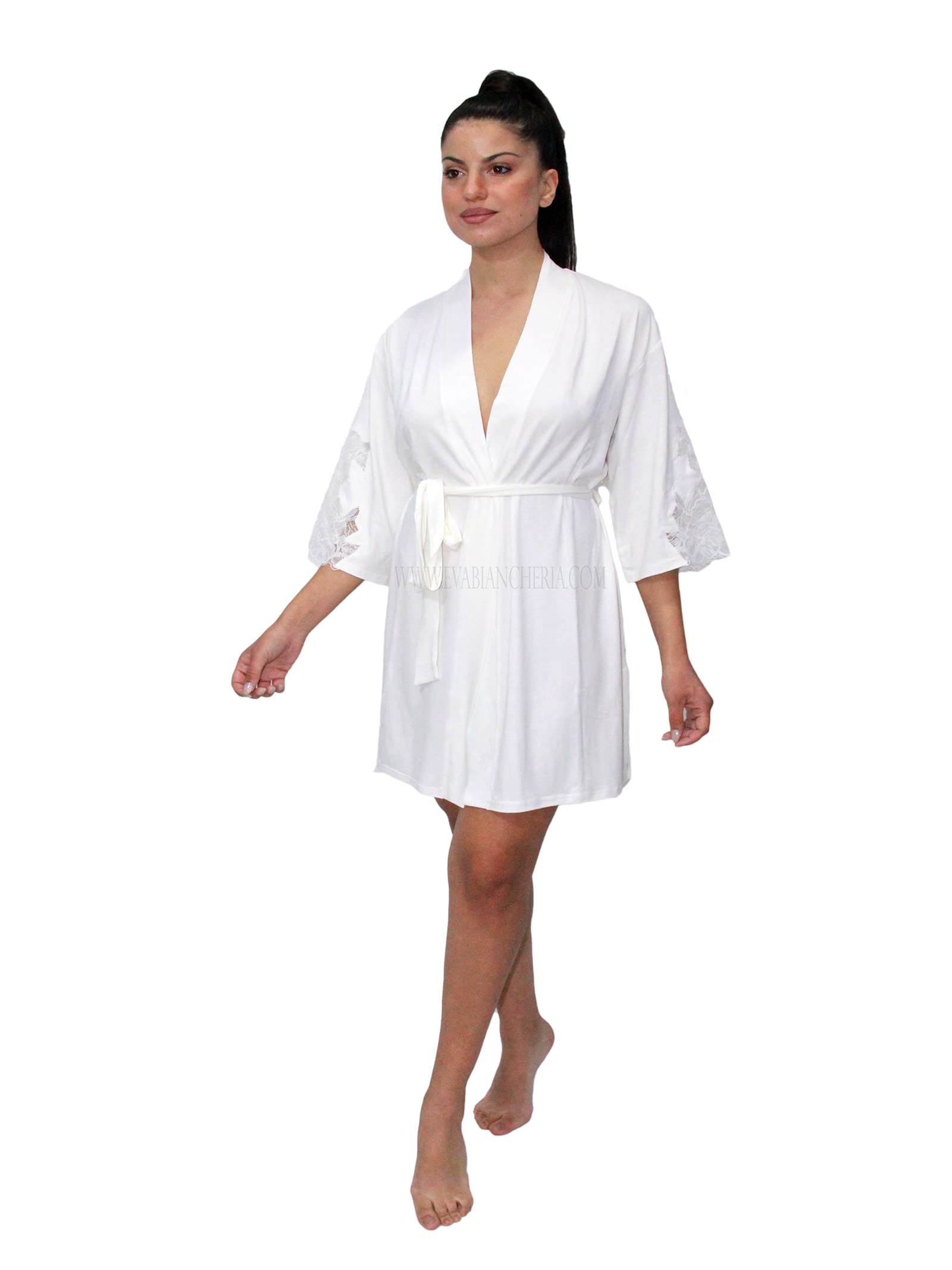 AMADINE Women's Short Soft Viscose Dressing Gown