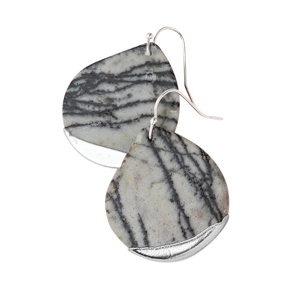 Scout Curated Wears - Stone Dipped Teardrop Earring - Picasso/Silver