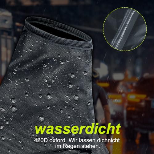bruwaa wasserdichte Fahrrad-Überschuhe, mit reflektierenden Streifen, verstärkter Sohlenspitze und verstellbaren Klettverschlüssen, effektive wasserdichte und feuchtigkeitsbeständige Überschuhe