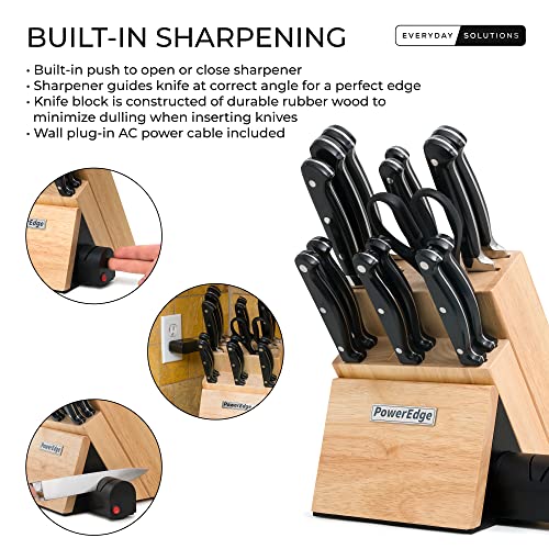 Everyday Solutions PowerEdge 15 Piece Knife Block Set With BuiltIn