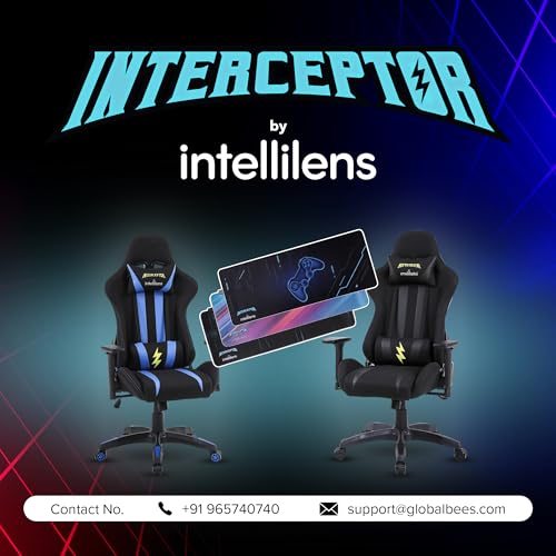 Image of INTERCEPTOR by Intellilens Gaming Mouse Pad for Laptop (30x25cm) | 3mm Thick Waterproof Surface | Anti Slip Base Mousepad | Office Accessories for Desk | Wrinkle Free Material | Black Mouse Pad