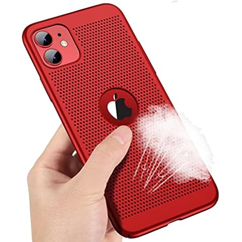 Slim Fit iPhone 11 Breathable Case, Ultra-thin [SKIN TOUCH FEEL][Heat Dissipating] Anti-fingerprint/skid/fade Protective Cooling PC Back Cover Case Compatible with iPhone 11 6.1 inch(2019), Red Cover