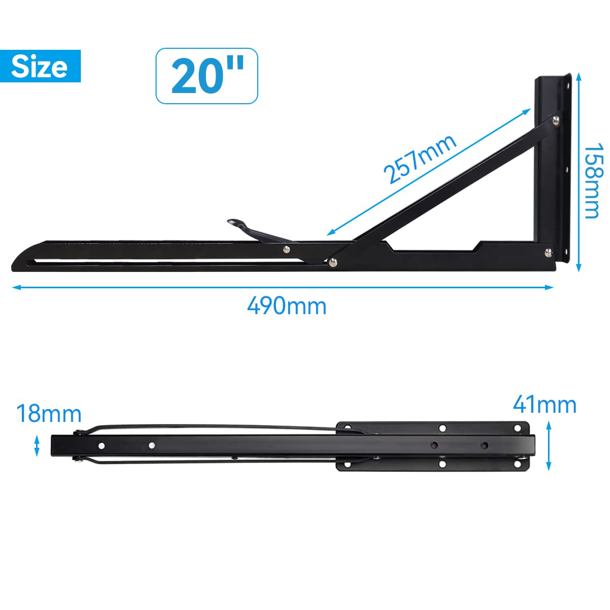 Staffe Pieghevoli Per Mensole In Acciaio Inossidabile 500mm – Set Da 2, Carico Max 150kg, Ideali Per Cucina, Garage E Camper