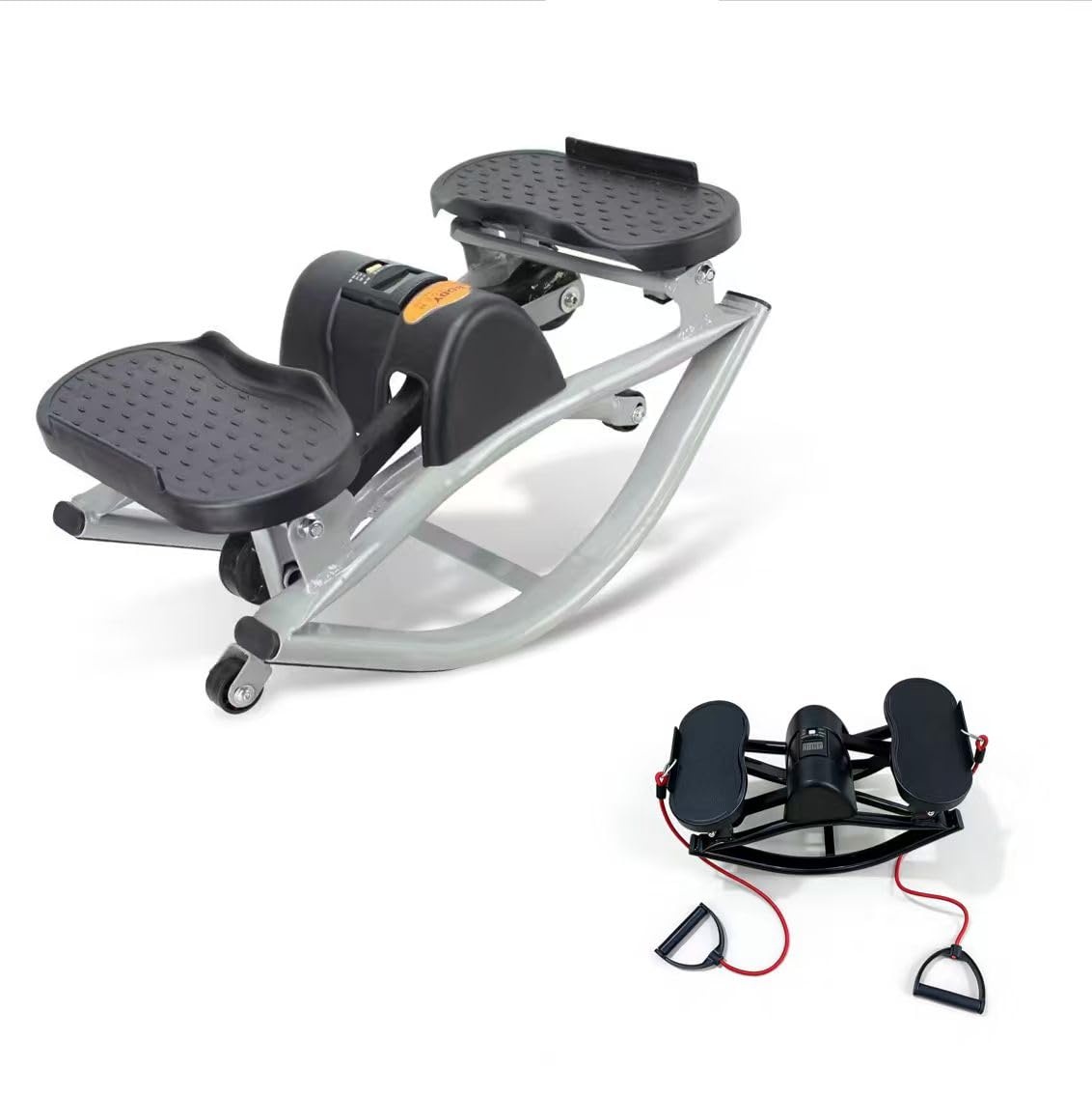 Rock Stepper Side To Side Rock Stepper Exercise Machine Lhanel With Resistance Bands, Low-Impact Home Workout Machine For Knees Joints Legs Body