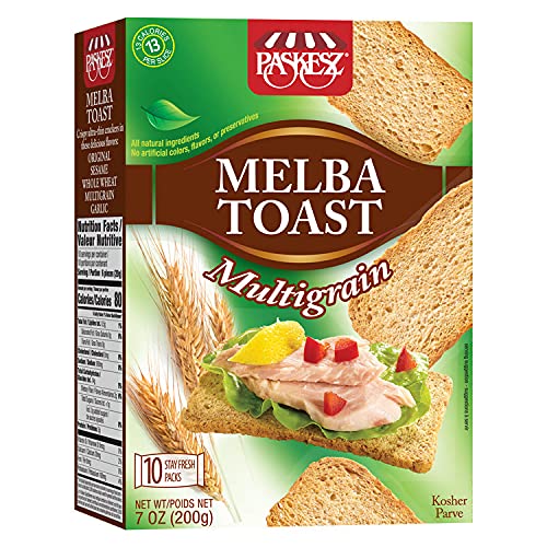 Only Kosher Candy Melba Toast Flatbread Crackers Classic Multigrain Kosher Parve With No Artificial Flavor, Fresh Natural Ingredients, Kosher Certified Delicious Snack Crackers (Pack Of 14) #TOP1