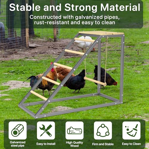 Image of Chicken Coop Roosting Perch Essentials：Perfect for Backyard Poultry, Easy Installation &,Farm Roost Toys for Chickens(37.5''L x 15.7'' W x 27.5H'')