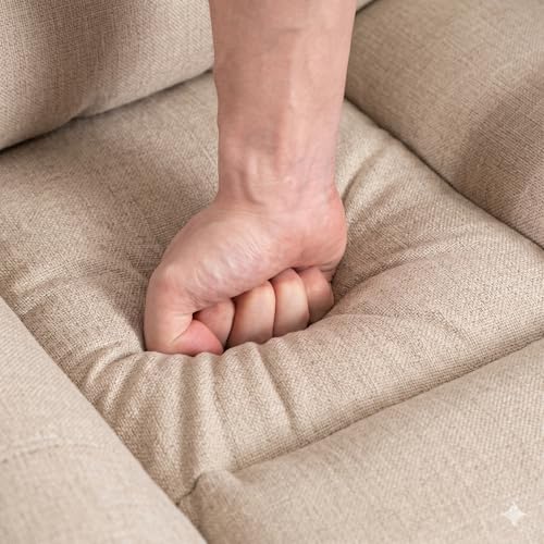 Image of Amazon Brand - Solimo Stark | Single Seater Sofa Recliner | Rocking, Revolving and Recline Manual Recliner (Velvet Beige) | 1 Year Warranty
