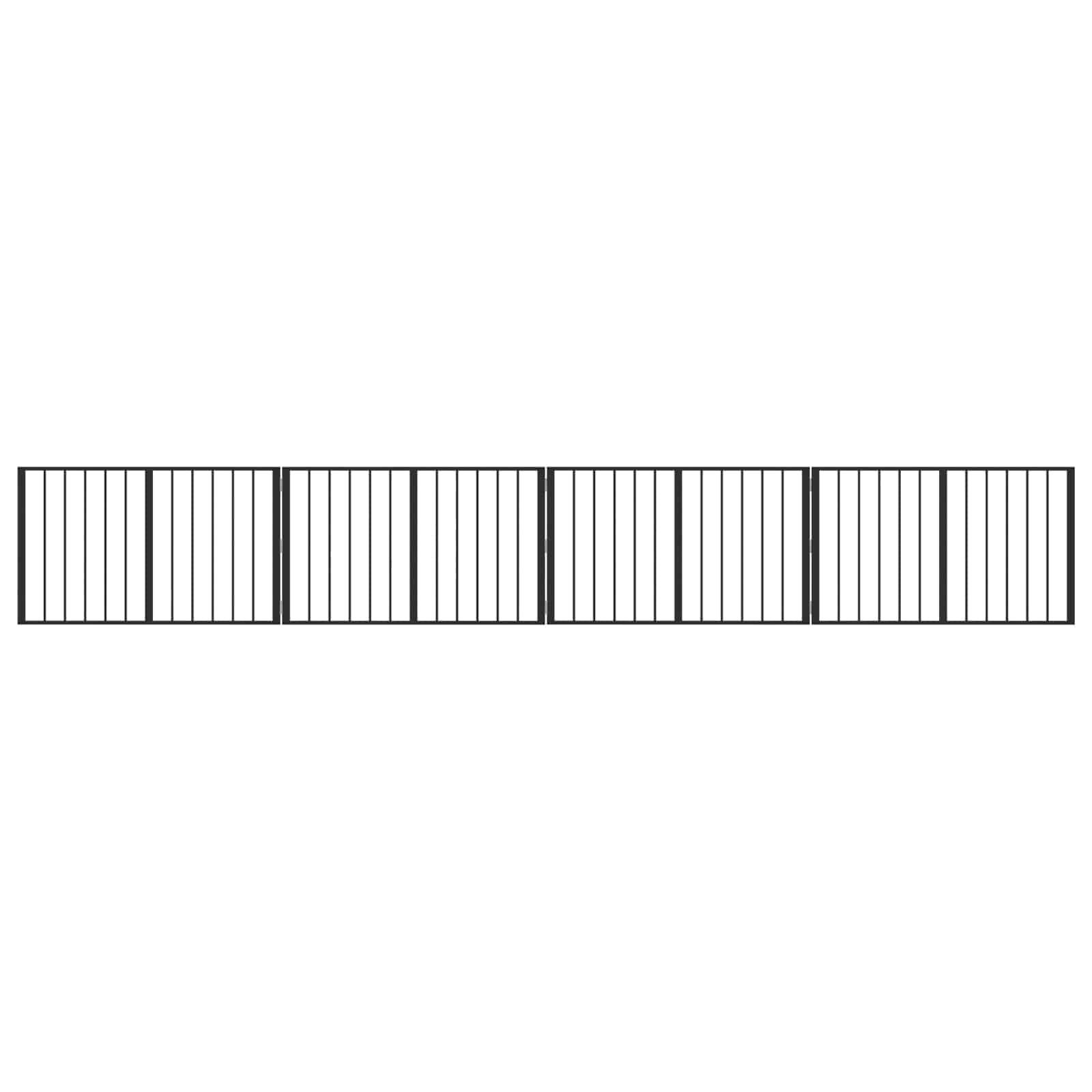 vidaXL Puerta para Perros 4 uds. Negro 100 x 60 cm Acero Galvanizado