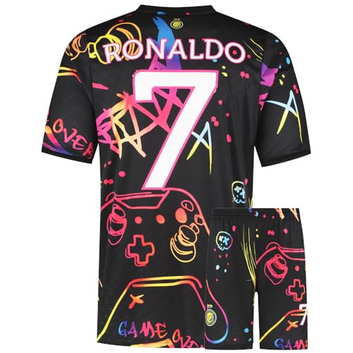 Al-NASSR Fußball Trikot Set - Gaming Trikot Set - Jungen - Sportsachen - Geschenk - Sport t Shirt - Sportbekleidung - Größe 140
