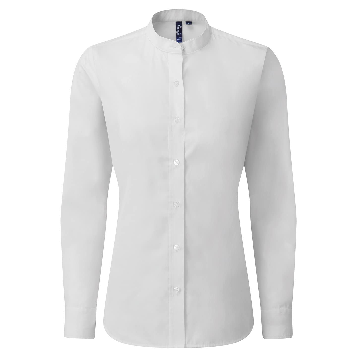Premier Womens/Ladies Grandad Collar Formal Shirt (XS) (White)