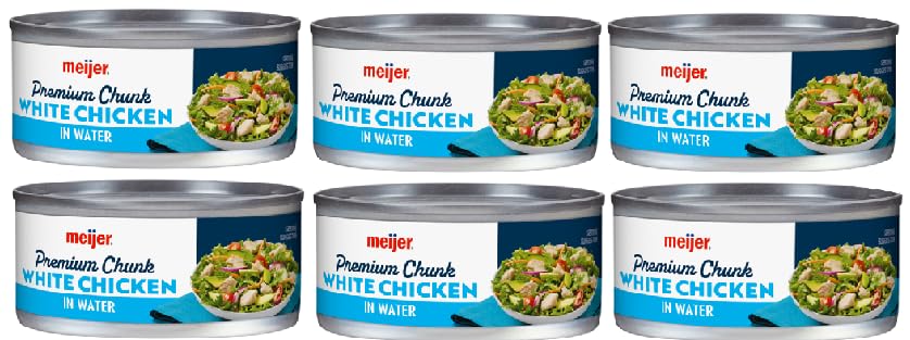 Premium Chunk Canned White Chicken In Water (6 Cans, 5 oz. each)