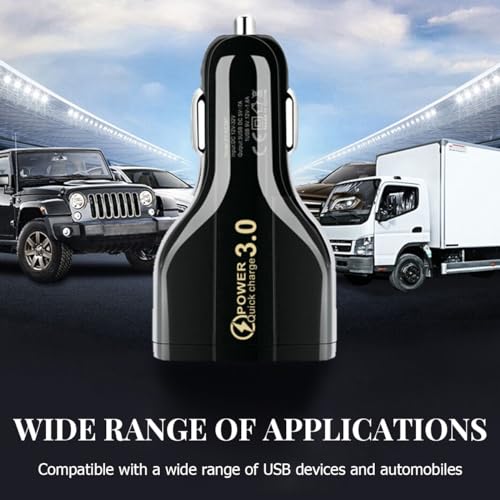 Ankuee Fast Car Charger Adapter, QC3.0 Quick Power Delivery Block with Dual Port USB Type C, Cigarette Lighter Plug Fast Charging, Compatible with iPhone 15 Pro Max Plus Samsung and More (Black)