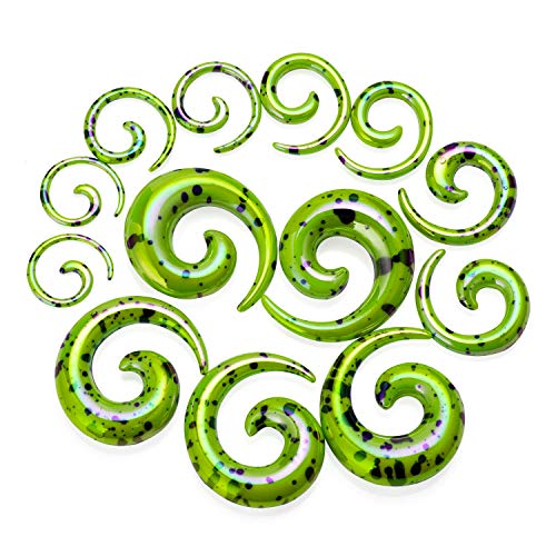 JDXN 64 PCS Acrylic Spot Gauge Kit Spiral Tapers Tunnels Plugs 14G-00G Ear Stretching Starter Set Jewelry2