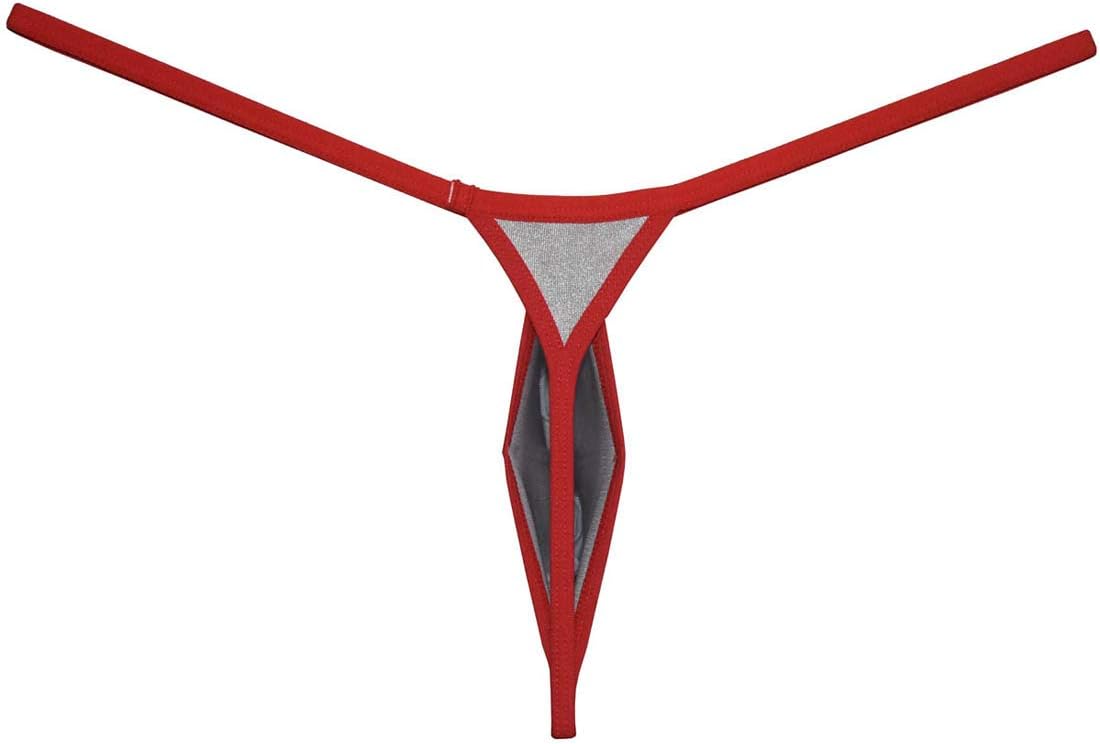 OROCOJUCO Men Shiny String Thong Pouch T-Back Satin Micro Bikini Border Underwear Jockstrap