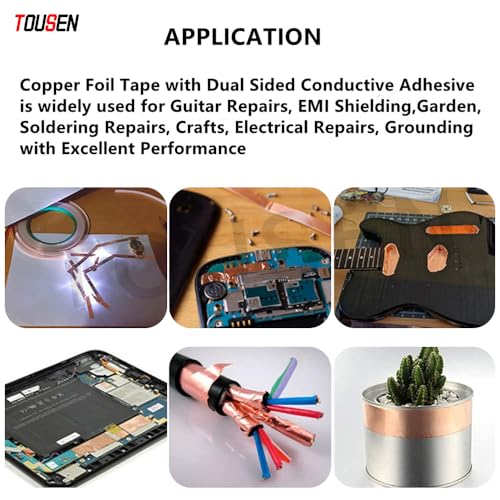 Image of Double Conductive Copper Foil Tape (0.05mm x 2 inch x 33FT) - 99.95% Pure EMI Shielding, High-Adhesion for Electronics & Grounding