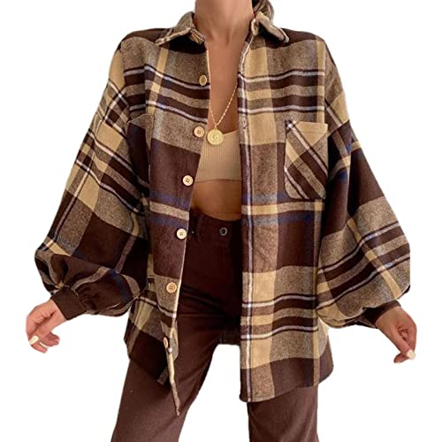 Motif de grille veste rétro pour affronter la fraîcheur sans encombre