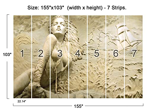Cliouar-Wall Mural Wallpaper For Bedroom Living Room Wallpaper 3D Wallpaper Decoration Sculpture Art 155" X 103" (Not Self-Adhesive) #TOP3