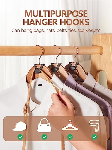 HOUSE DAY Space Saving Hanger Hooks 60 Pack, Black Clothes Hanger Connector Hooks, Heavy Duty Hanger Hooks Space Saver, Premium College Dorm Room Essentials, Good Closet Organizers and Storage - Image 4