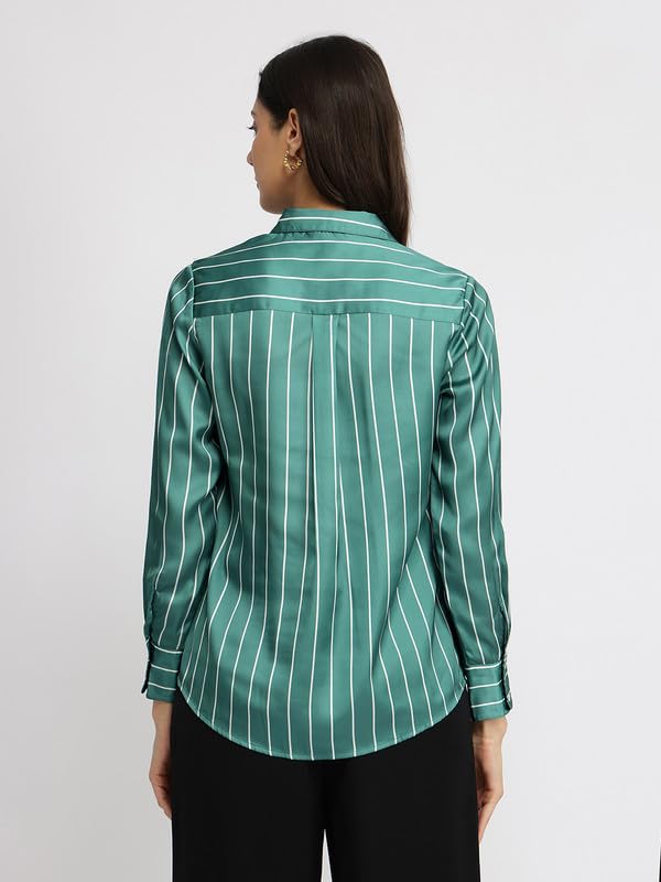Image of FableStreet Women Shirts | Comfort Fit Spread Collar | Premium Satin Fabric for Formal, Business Casual
