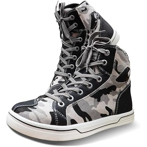MOTO-BOY Urban Motorcycle Riding Shoes,Bovine Leather Impact-resistant Riding Boots (Camo, Adult, Men, 7.5, Numeric, US Footwear Size System, Medium) Cover