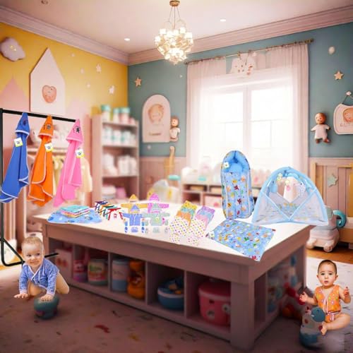 Image of Toddylon Flat Bed 56 in 1 Baby Products All New Born Combo (Multicolour, 0-6 Months)