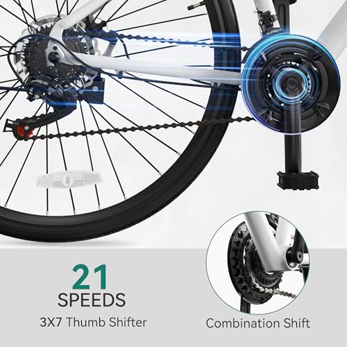 YITAHOME 700C Road Bike, 21 Speed Commuter Bicycle for Men