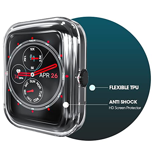 Image of Sounce Watch Case Compatible for Boat Wave Style Tempered Glass Screen Protector,HD Clear Touch Sensitive Ultra Thin TPU Protective Cover - (Transparent)