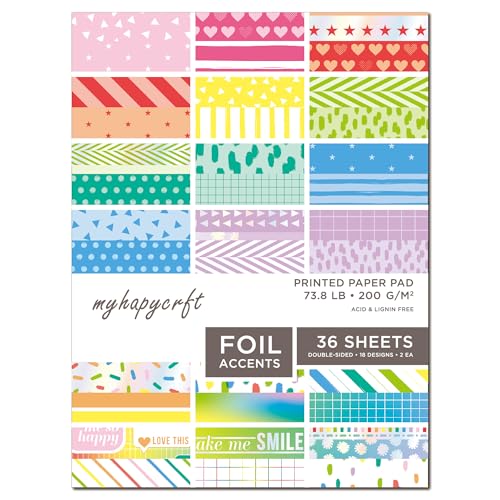 36-Sheet Foil Scrapbook Paper Pad