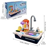 Acelane Küchenspielzeug mit Wasserkreislauf für Kinder ab 3 Jahre - Geschirrspüler, Spülbecken, Rollenspiel Spielset für Jungen und Mädchen