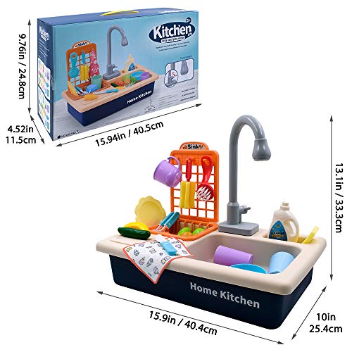 Acelane Küchenspielzeug mit Wasserkreislauf für Kinder ab 3 Jahre - Geschirrspüler, Spülbecken, Rollenspiel Spielset für Jungen und Mädchen