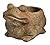 Classic Home and Garden Cement Buddies Indoor Outdoor Planter with Drainage Hole, Frog, Rust, Large, 7.25in