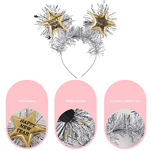 New Year Headbands Tinsel Headband with Glitter Metallic Fringed for Party Christmas Cute Headband for Baby Girls Hair2