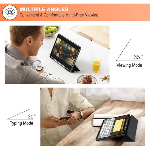 Image of CEDO Tri-Fold for Lenovo Tab M11 (11 inch) Smart Case Flip Cover with Multi Viewing Angles Stand | Pencil Holder | Heat Dissipation | TPU Backcover (Black)