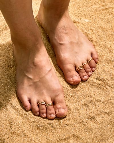 Besteel Toe Rings for Women 14K Gold Filled Simple Hug CZ Triple Open Band Rings Trendy Silver Gold Adjustable Toe Rings Summer Beach Foot Jewelry for Women4