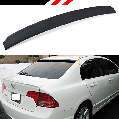 Cuztom Tuning Fits for 2006-2015 Honda Civic LX/EX/SI/Sport 8TH 9TH Gen 4 Door Sedan JDM VIP Rear Window Roof Top Spoiler- Unpainted Black