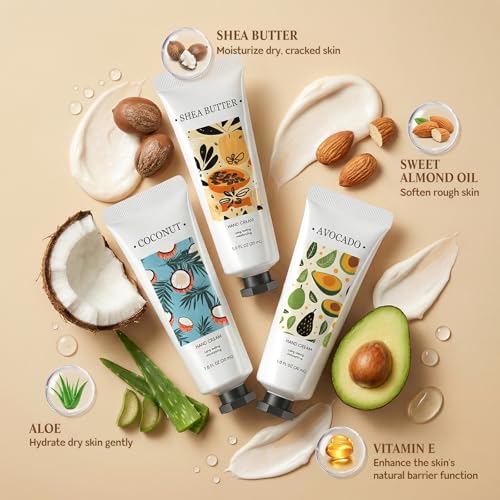 Image of spa luxetique 50 Pack Hand Cream for Dry Cracked Hands,Mini Hand Lotion Travel Size for Women,Small Bridesmaid Proposal Gifts,Bulk Teacher Appreciation Gift Set,Bachelorette Party Favors Christmas