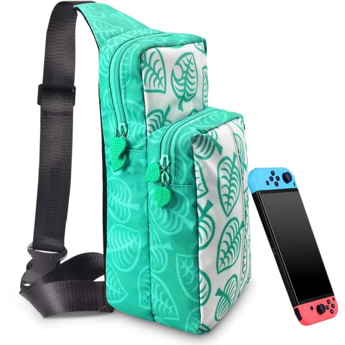 Accesorios Nintendo Switch Kethvoz Estuche de Transporte para Nintendo Switch OLED Lite, Animal Crossing New Leaf Bags Crossbody Carry Bag Mochila...