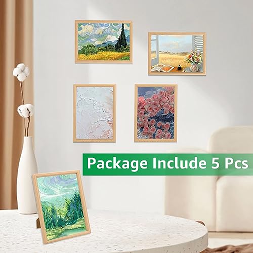 JMIATRY 5 Pcs Wooden A4 Photo Frames, Wall Mount A4 Picture Frame with Clear Perspex Glass Front - Image 4