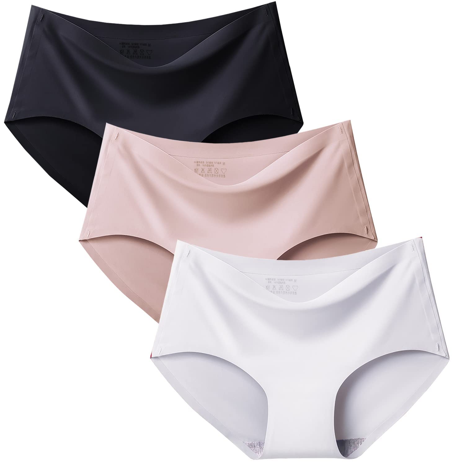 Galmonde Women's Seamless Hipster Ice Silk Panty,Pack of 3