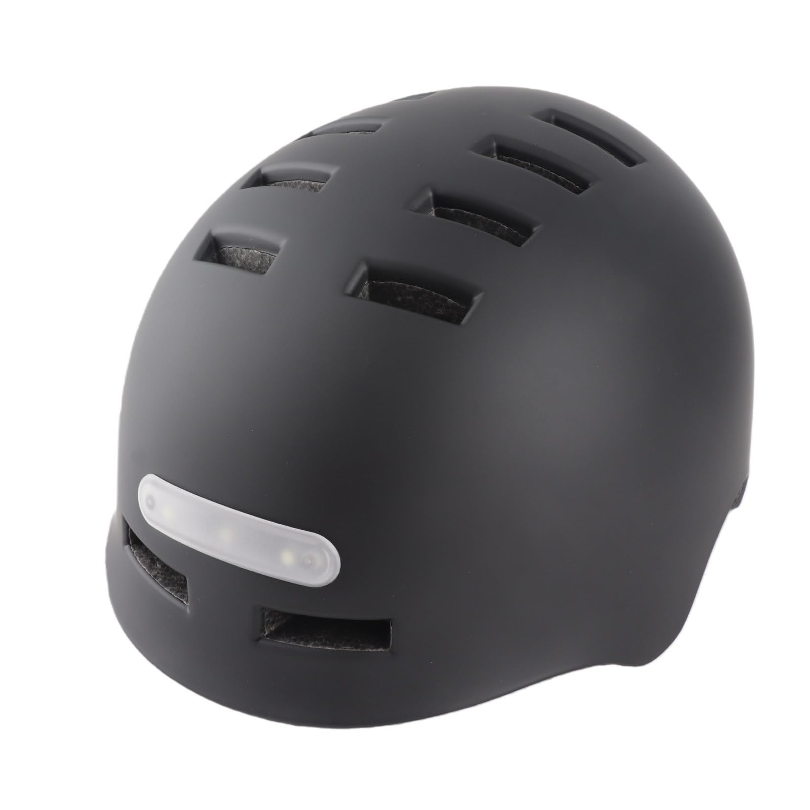 Keenso Casco da Bici con Luce LED Ricaricabile USB PC Shell EPS Liner Casco da Ciclismo con 12 Prese d'aria 750mAh Taglia M Regolabile per Guida Notturna Scooter Adulti (BLACK #39)