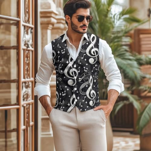 Men’s Casual Suit Vest V Neck 4 Button Business Dress Vest Slim Fit Waistcoat Oversized Vests Jackets S-4XL2