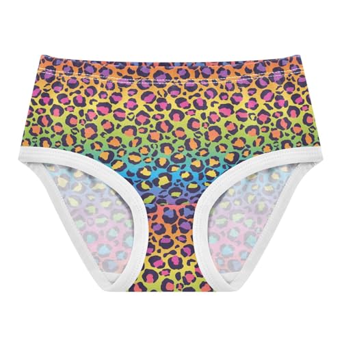 Wusikd Rainbow Leopard Girls' Underwear Cotton Animal Print Girls Briefs Soft Toddler Underwear 5T