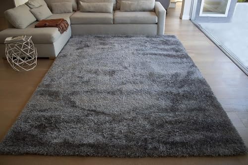 Image of Urban Modern Decor Features 4x6 Feet Modern Soft Shaggy Carpet Thick, Fluffy & 2 inch Pile Shag Rug for Your Kids Room, Bedroom & Livingroom(4x6 feet, Dark Grey Plain)